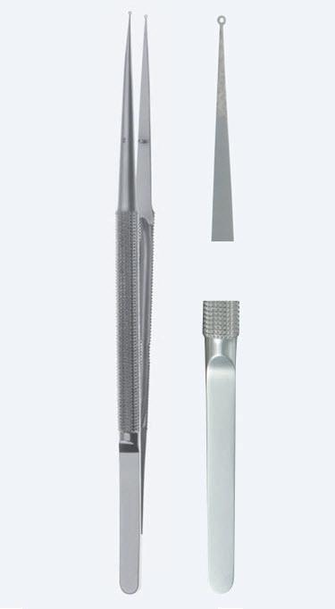 Пінцети Ringtip мікро з діамант напил, прямі, легкі, кінчик з кільцем діаметр 1,0 x 0,5 мм, без плато, довж 150 мм. Бренд - Asanus Medizintechnik Gmb, Німеччина